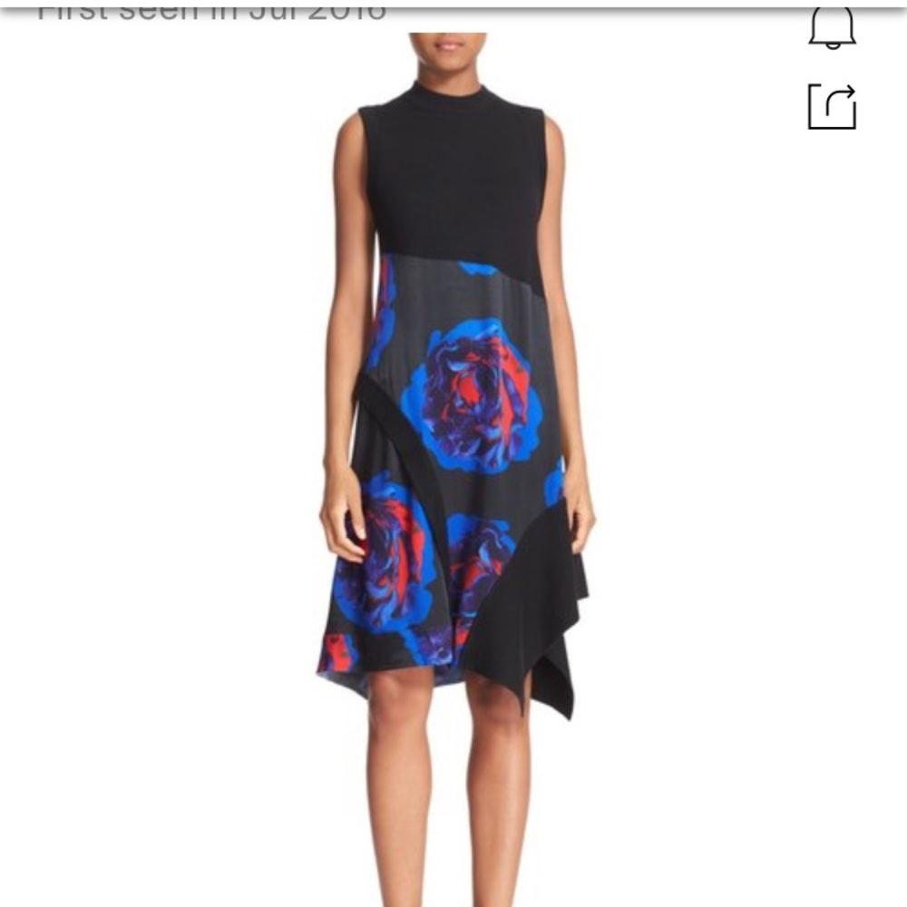 DKNY Rib-knit asymmetrical hem dress